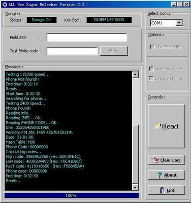  Sagem Unlocker version 2.3